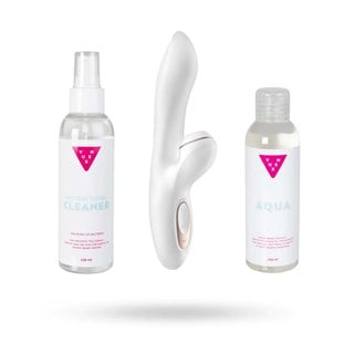 Sett Med Satisfyer Pro G-spot Rabbit, Glidemiddel & Toy Cleaner 2x150 Ml
