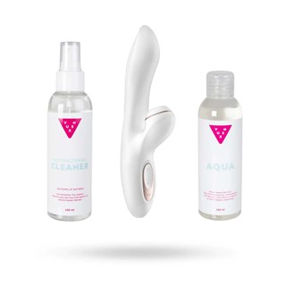 Sett Med Satisfyer Pro G-spot Rabbit, Glidemiddel & Toy Cleaner 2x150 Ml